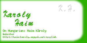 karoly haim business card